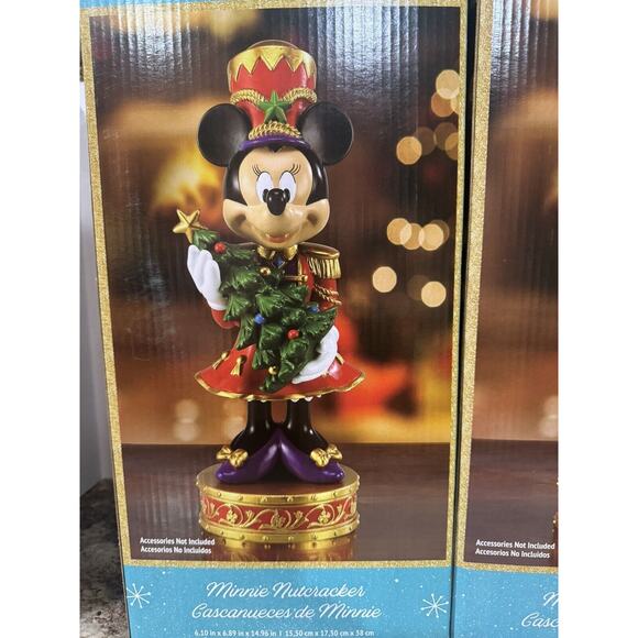 Disney 15-in Mickey and Minnie Mouse Nutcracker Decoration NIB - Picture 3 of 8